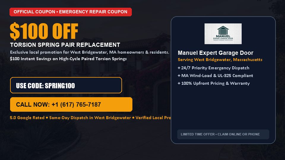 Manuel Expert Garage Door $100 OFF Dual Torsion Spring Replacement